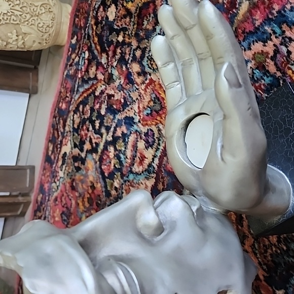 Silver Abstract Face Sculpture - Picture 6 of 10